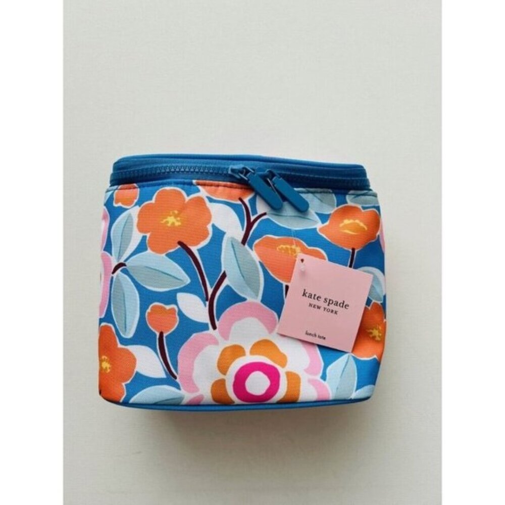 Kate Spade Lunch Tote Pop Floral New Insulated Pocket Lunch Bag